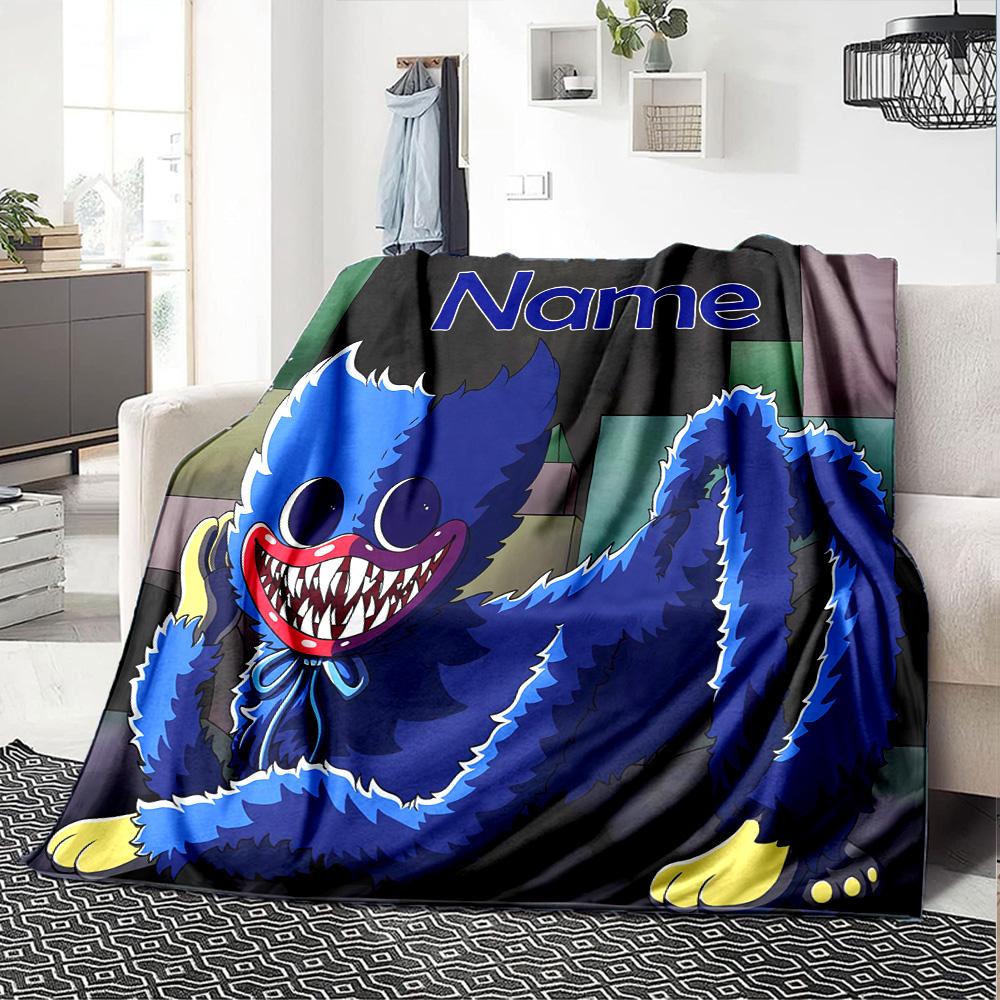 Customiz Name Personality Poppy Playtime Blanket Soft &Warm Sofa Office Bed Travel Lunch Break Blanket, Gift Suitable All Seasons