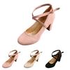 Tacchi alti da donna con cinturino, tacchi alti a punta, tacchi alti alla moda, tacchi medi, tacchi chunky