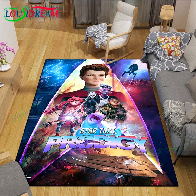 Fashion Famous Films S-Star-T-Trek Carpet Living Room Bedroom Bedside Mat Fashion Floor Mat Area Rug Door Mat Bedroom Decoration