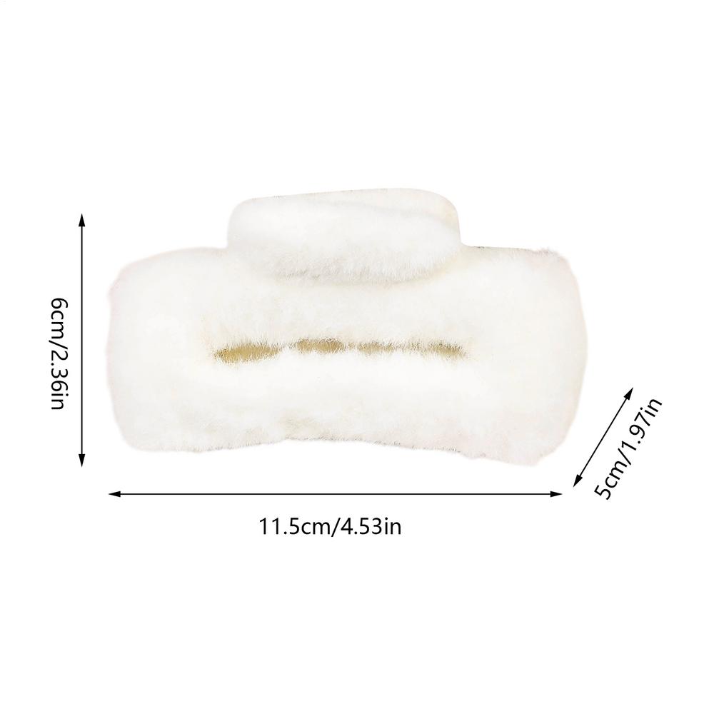 

Fashion Fuzzy Claw Clip Soft Claw Clips for Thick Hair Large Non-Slip Hair Clips Decorate Long Hair Strong Hold Hair Accessories белый