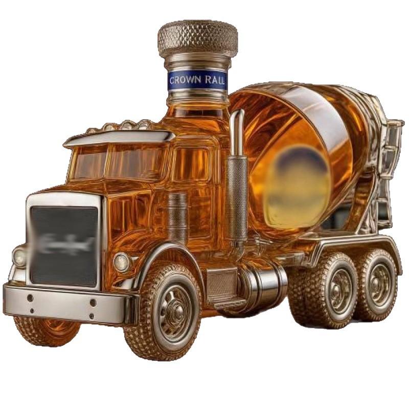Creative red wine special-shaped sealed bubble whiskey vodka empty liquor bottle cement mixer truck whiskey bottle