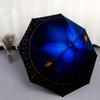 Blue Butterfly Garden Round Rug - Elegant Floral Design for Your Home DecorUmbrella, Portable 3-Fold Compact Umbrella for Men & Women Gift