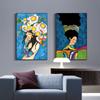 Abstract Flowers Girl Hair Wall Art Canvas Painting Bird Nordic Poster Art Prints Wall Pictures for Living Room Vintage