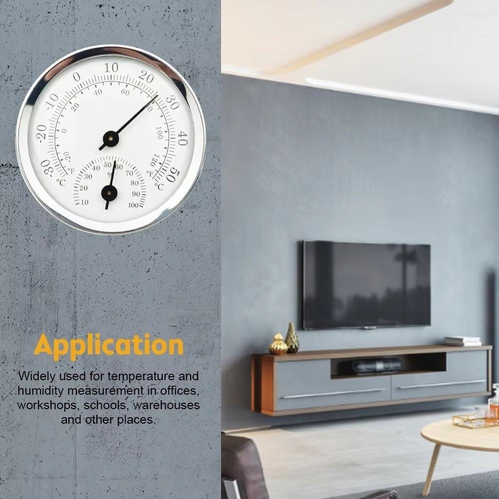 Round Pointer Type Temperature Meter No Battery Required Analog Hygrometer  Home Supply