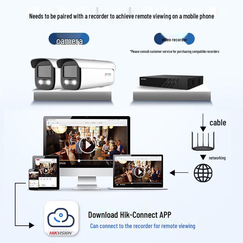 HIKVISION 8MP True Full Color PoE Bullet Network Camera CN Plug (adapter Included)