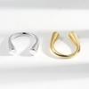 Minimalistischer Unregelmäßiger Offener Metallring für Damen Verstellbar Einfacher Punk Mode Schmuck Trendiges Accessoire