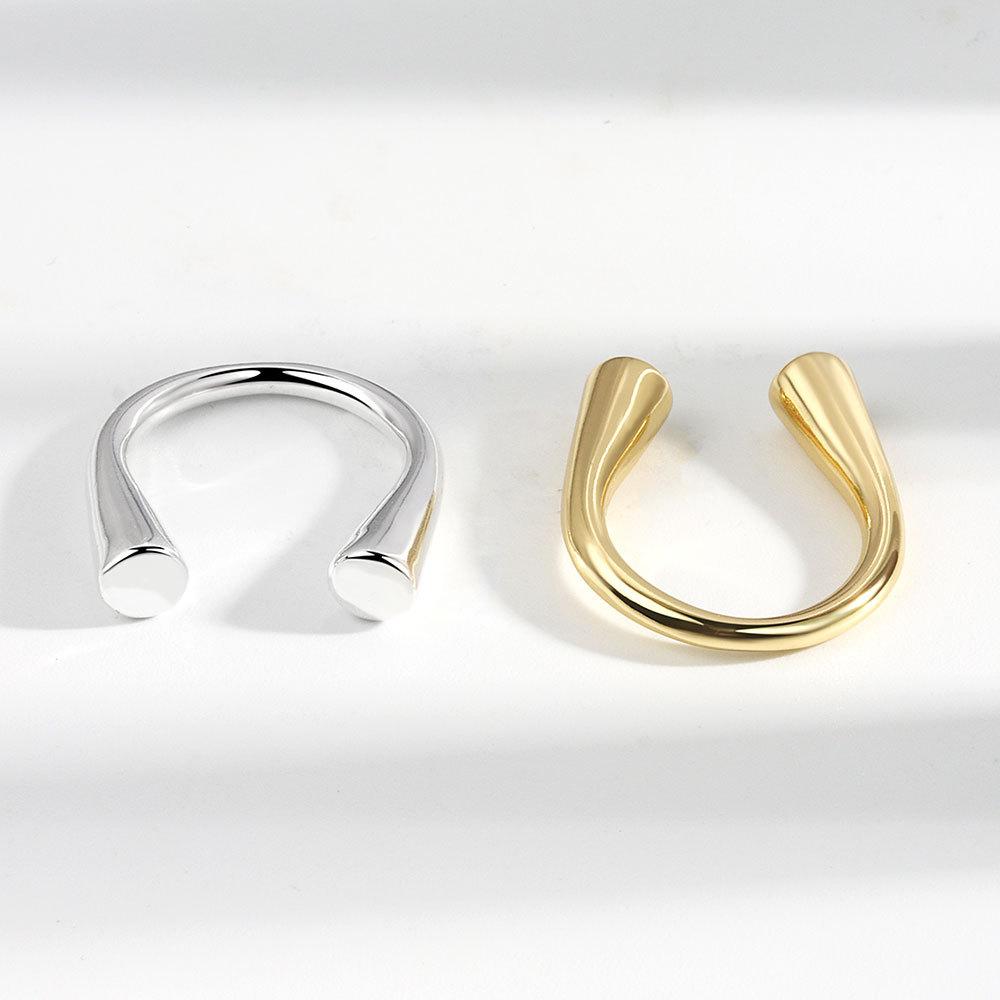 Minimalistischer Unregelmäßiger Offener Metallring für Damen Verstellbar Einfacher Punk Mode Schmuck Trendiges Accessoire