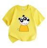 Kids Boys Girls Crew Neck Short Sleeve 100% Cotton T-Shirt Cute Cartoon Panda Printed Casual Soft Breathable Lightweight Pullover Tee for Daily Home O