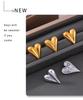 18k Gold Plated Geometric Heart Stud Earrings, Titanium Steel, Versatile Fashion Jewelry