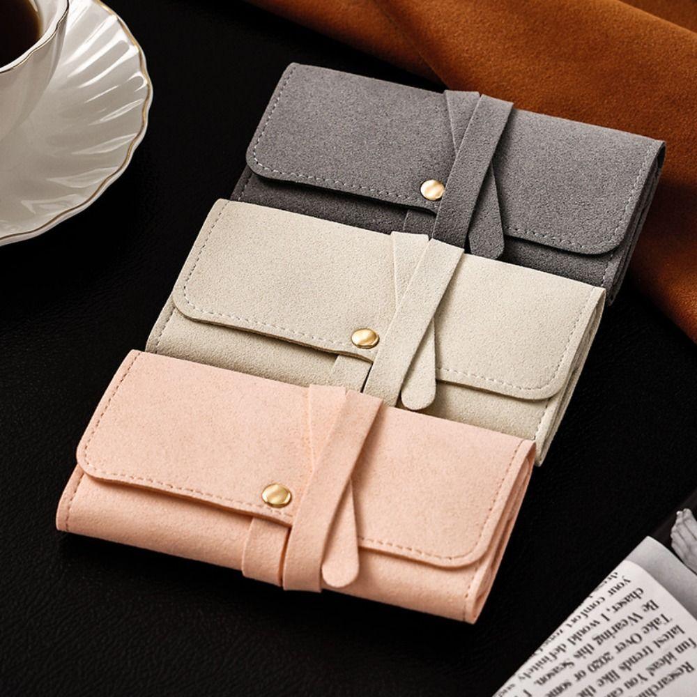 PU Leather Jewelry Storage Bag Roll Up Design Portable Jewelry Pouch Jewelry Roll Bag Travel Use