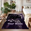 Tapis en Velours Cristal Texte Nom Personnalisé, Tapis de Sol Doux Antidérapant Décoration de MaisonPredator
