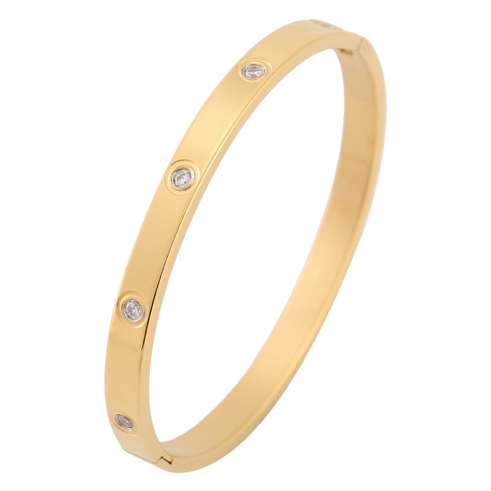 Stylish Men's & Women's Stainless Steel and Titanium Bracelets with Diamonds, Popular In Europe & America