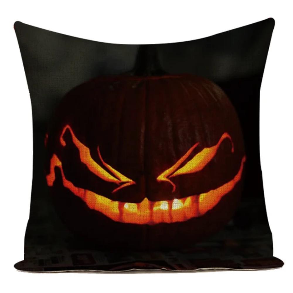 Retro Halloween Pillow Cover Vintage Illustration Witch Pumpkin Black Cat Cushion Case Home Decor Throw Pillowcase for Sofa Bed