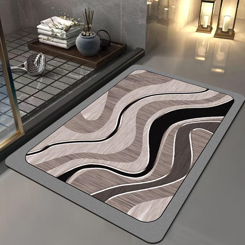Diatomaceous Earth Bath Mat - Thick, Absorbent & Quick-Dry With Non-Slip Rubber Base For Bathroom Entrance