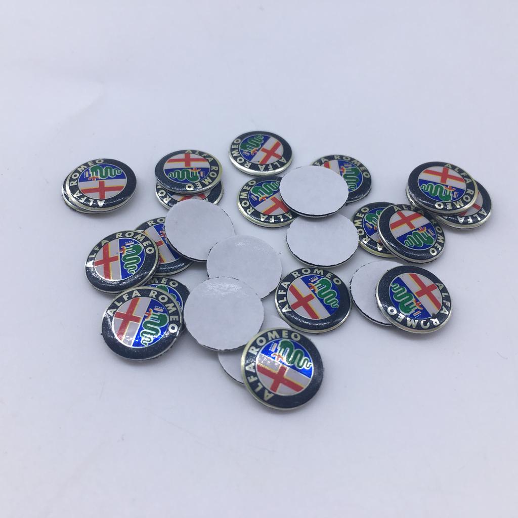 BQVLT1 2pcs11mm 14mm 15mm ForAlfa Romeo 159 147 156 Giulietta GT Aluminium Car Key Emblem StickersMito Brera Giulia F1 Stelvio Volante