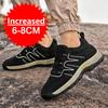 New Men Spring Autumn Invisible Internal Height Increase 8cm Casual Shoes Breathable Youth Unique Sports Mesh Shoes Rubber Sole
