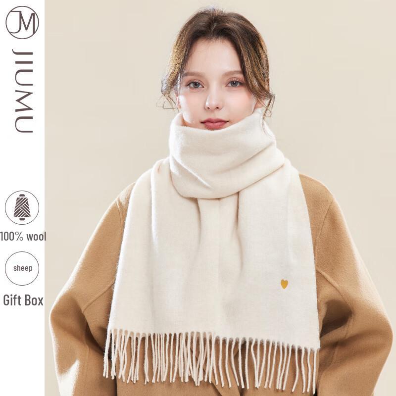 JIUMU Women's Lamb Wool Knitted Scarf
