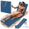 Foldable Beach Lounger, Garden, Tourist, Bag Cushion, Light Denim