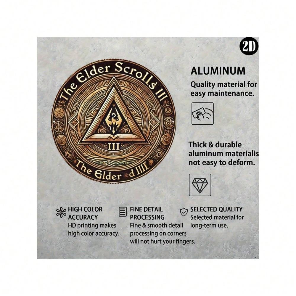 Vintage Metal Wall Art Morrowind Elder Scrolls III Round Aluminum Sign Home Office Decor Gift