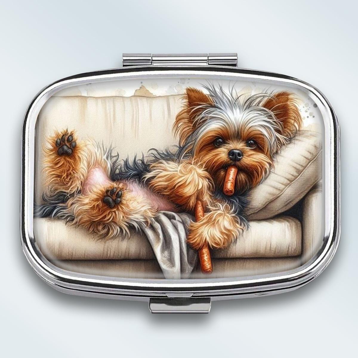 

Portable Pill Box with 2 Compartments, Mini Metal Medicine Organizer Case, Cute Printed Pill Container for Vitamins, Pills, Jewelry, Travel, Daily Use різнокольоровий