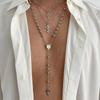 IngeSight.Z 3 Pcs/Set Hip Hop Punk Jesus Cross Pendant Necklace Men Trendy Metal Tassel Clavicle Choker Party Jewelry Male Gifts