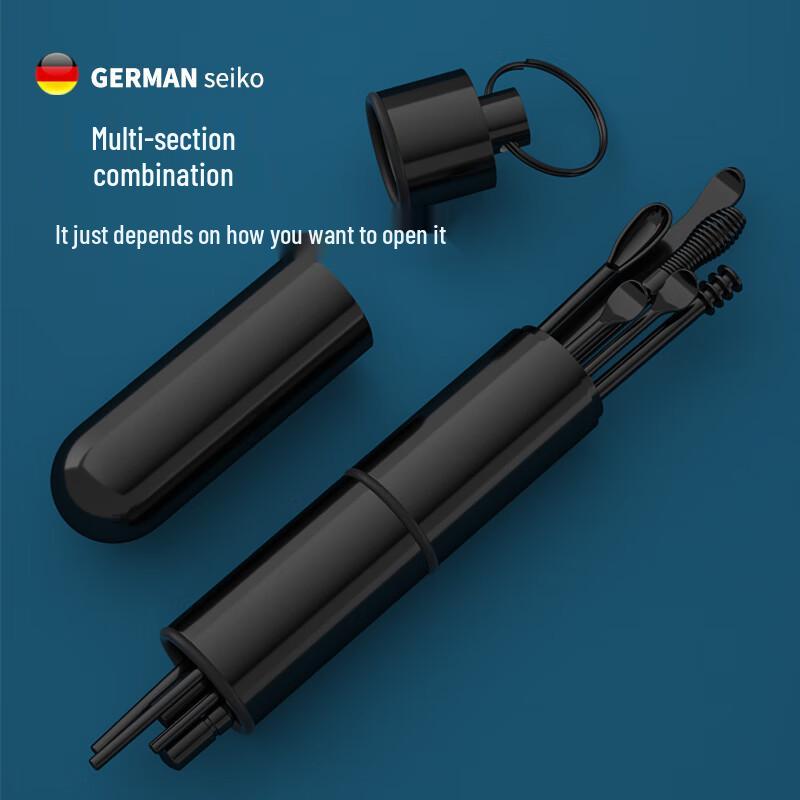 Tragbares 3-teiliges Set aus Edelstahl-Ohrenschmalzentferner & Zahnstocher