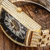 Luxury Mens Watches Fashion Hip Hop Iced Diamond Waterproof Tonneau AAA Quartz Wristwatch Male