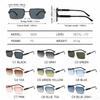Korean Fashion Aviator Sunglasses For Men And Women Metal Small Square Frame Gradient Lens Shades Glasses Outdoor UV Resistance