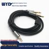 Gold-Plated Aluminum 3.5mm To Dual 6.35mm Audio Adapter Cable with Black Leather Wire