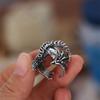 Adjustable Dragon Rings Opening Black Dragon Rings Fashion Pterosaur Wings Ring  For Men