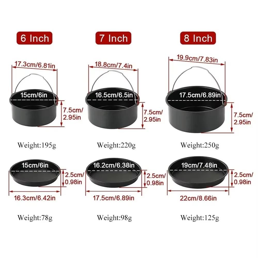 6/7/8palcová nepřilnavá forma na dort do trouby, vhodná do horkovzdušné fritézy, pečicí nádobí s držadly, víceúčelová pro pizzu, dorty, dezerty, plech na pečení, forma na bochník