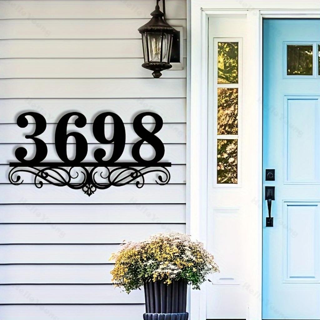 Metal Address Sign House Number Plaque Wall Mount Hot Sale Durable Drilled
