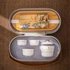 Luxury Portable Travel Tea Set (1 Pot, 3 Cups)