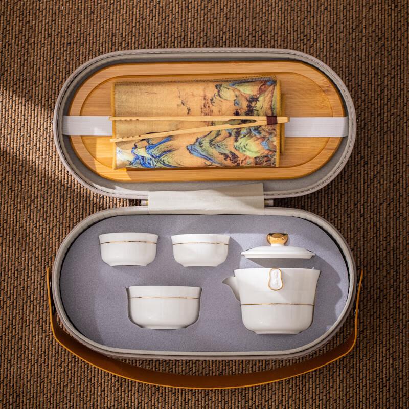 Luxury Portable Travel Tea Set (1 Pot, 3 Cups)
