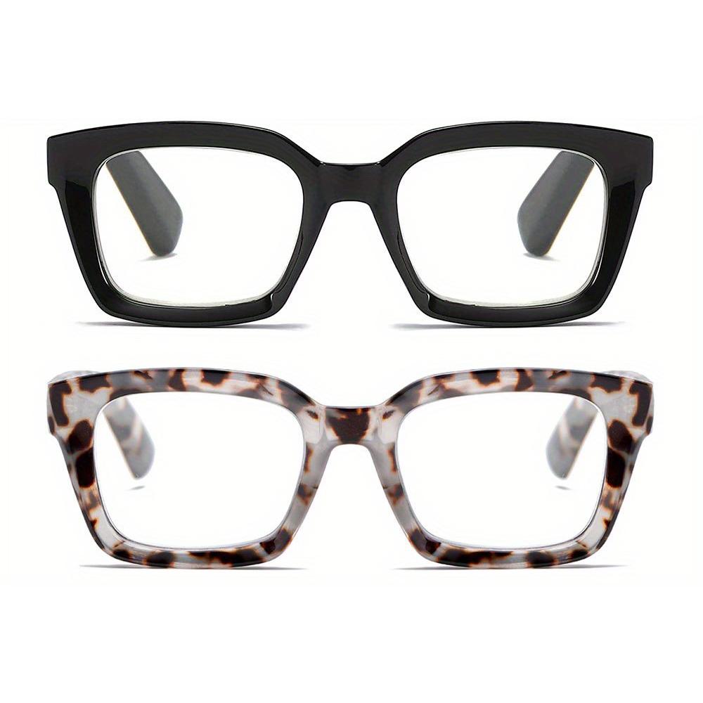 2pcs  Trend: Oversized Blue Light Blocking Glasses – Transparent Unisex Reading Glasses (+1.0 To +3.0 Diopter)