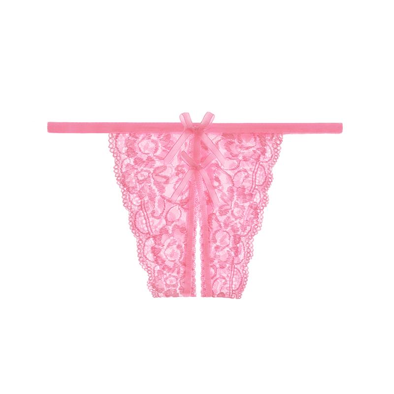 Erotic Panties Pearl Massage Sexy Thong Hot Lace Embroidery Transparent Women Dantal Floss Lingerie Low Waist Hollow