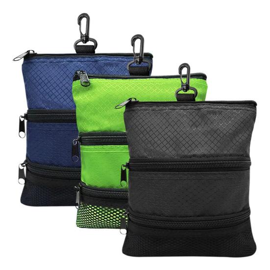 Golf Ball Bag with Waist Clip 3 Pockets Waterproof Nylon Golf Ball Tee Tools Accessories Organizer Pouch Holder Men Women Golf Enthusiasts Gift