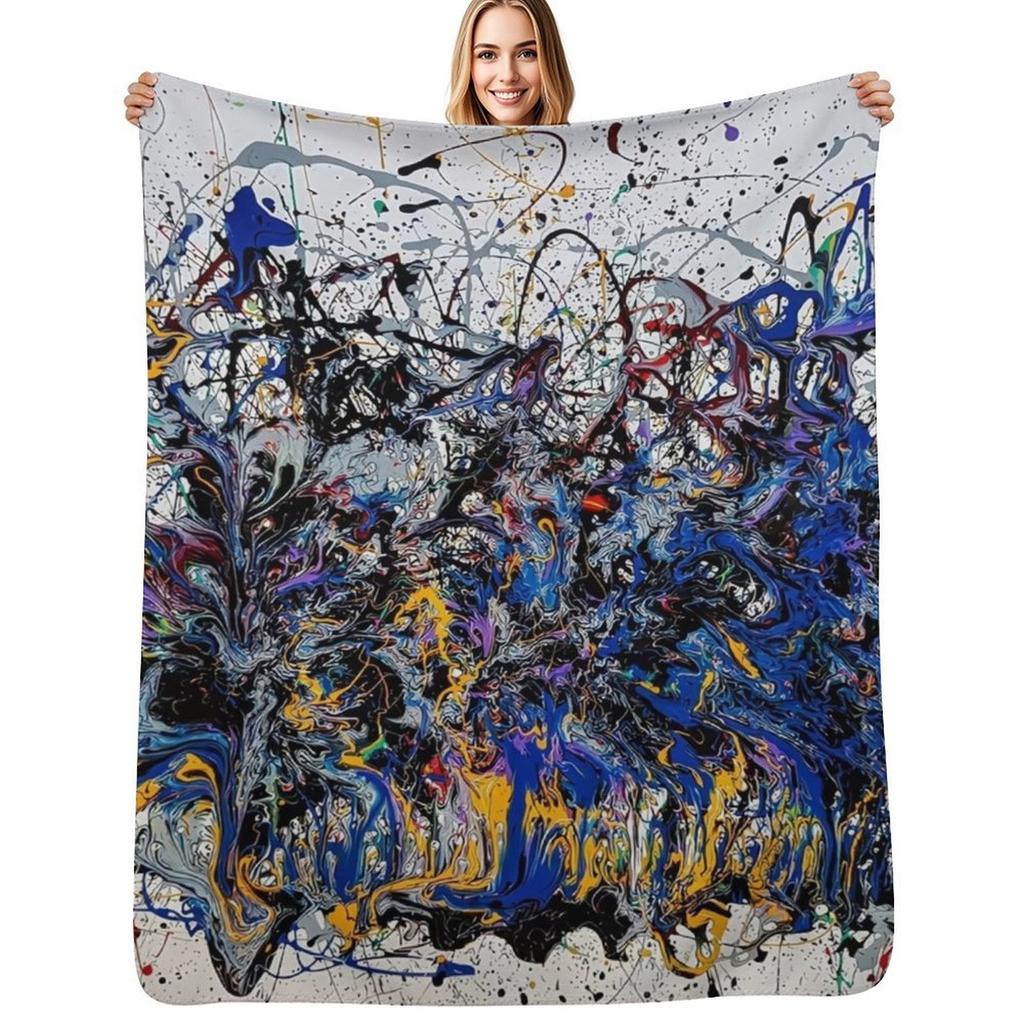 Abstract Art by Jackson Pollock Jackson Pollock () United States Throw Blanket Stain Resistant Cozy Warm Blanket