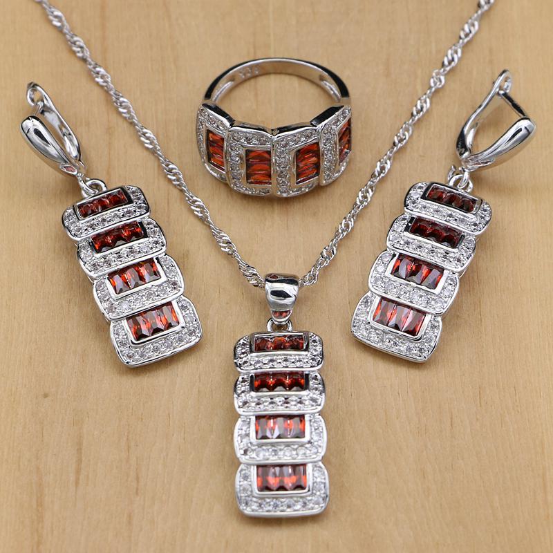 Silver Color Bridal Jewelry Cubic Zirconia Beads Jewelry Sets For Women Wedding Accessories