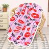 Valentines Day Blanket Kiss Me Red Lips Blanket Festival Birthday Gifts for Women Girlfriend Wife Flannel Love Throw Blankets