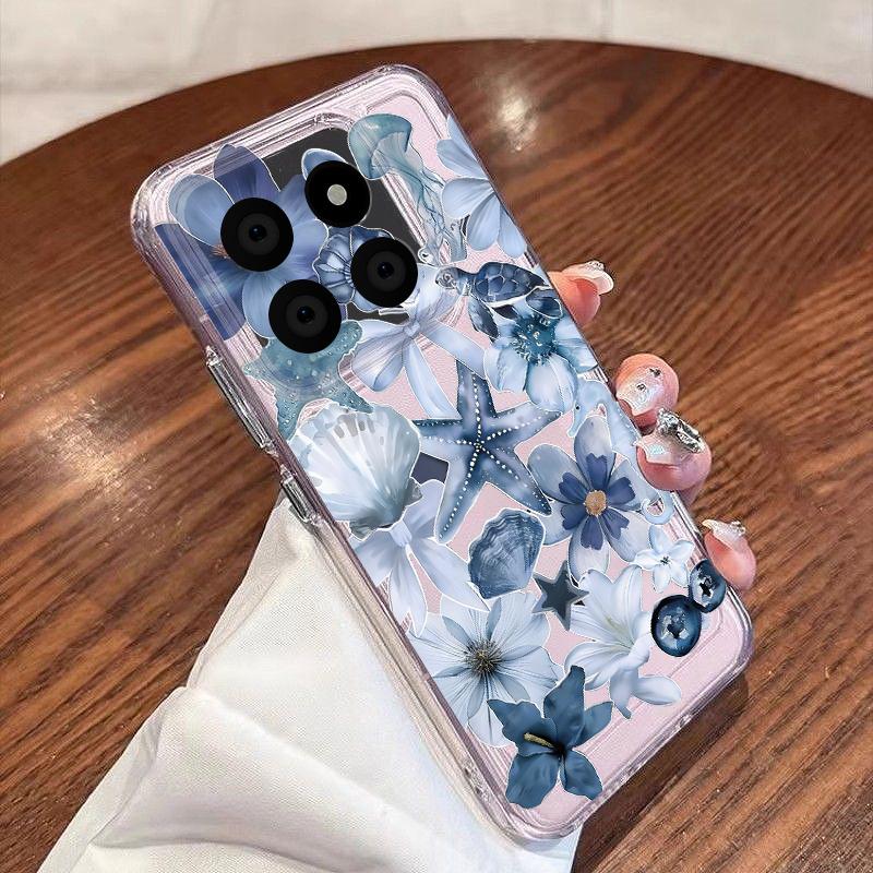 Vintage Floral Pattern Case For Xiaomi Redmi Note 15 Pro 4G Funda Redmi Note 14 13 Pro 5G Clear TPU Silicone Soft Cover