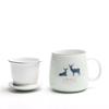 Tazza da tè con filtro in ceramica Coppia di bicchieri semplici e di grande capacità Tazza da caffè per la casa con coperchio Tazza per la separazione del tè da ufficio in porcellana
