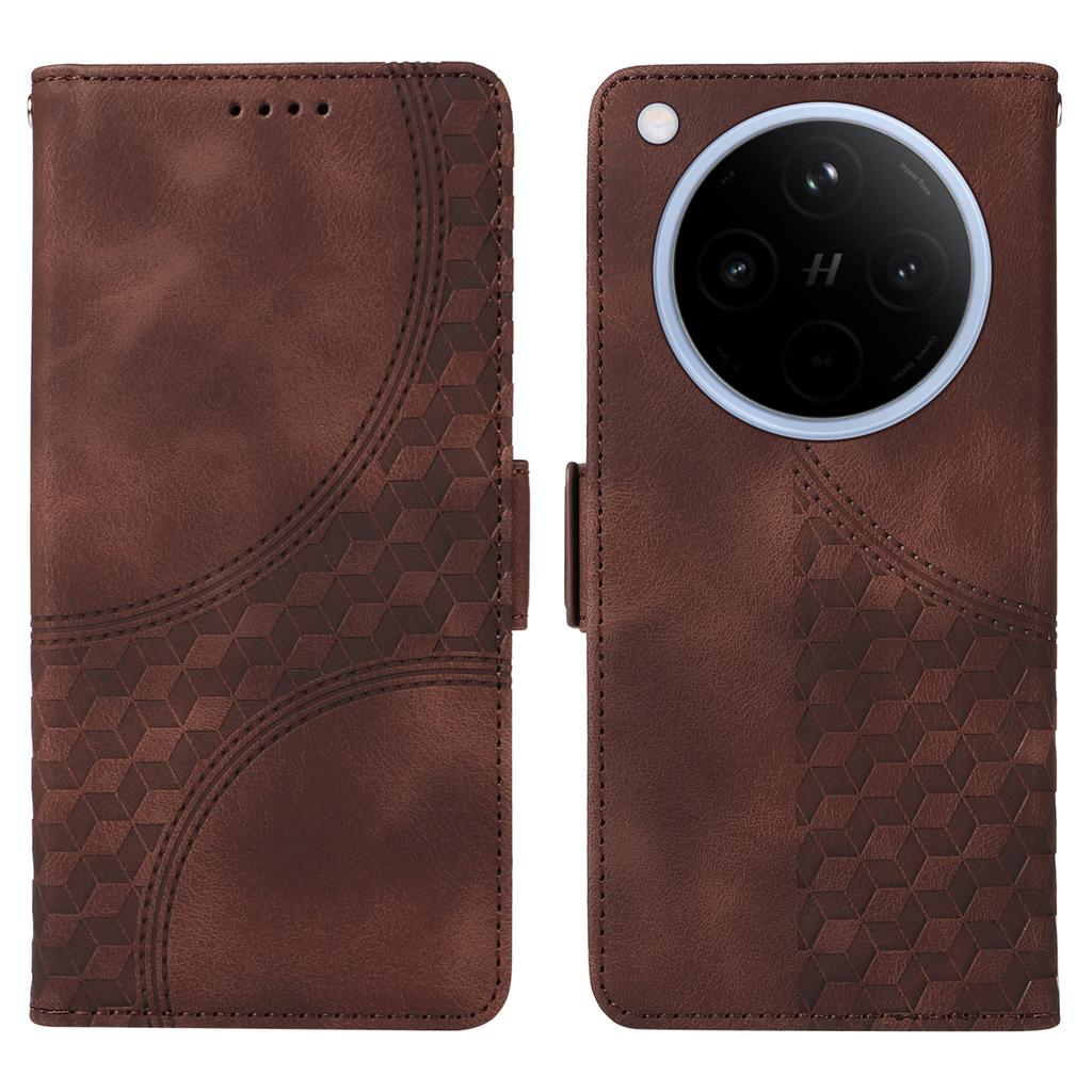 For Oppo Find X8 5G Case PU Leather Phone Cover Rhombus Starry Imprinted