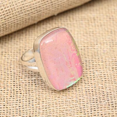 Anello di gioielli stupefacenti fatti a mano in argento sterling 925 con pietra preziosa rosa tripla opale australiana