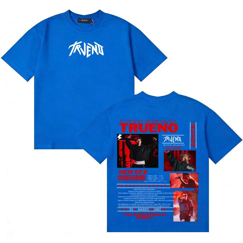 Rapper Trueno 2026 Tour Graphics Tshirt Unisexs Women Clothing Hip Hop Short Sleeve Tee Shirt Cotton Oversized Tshirts Streetwear