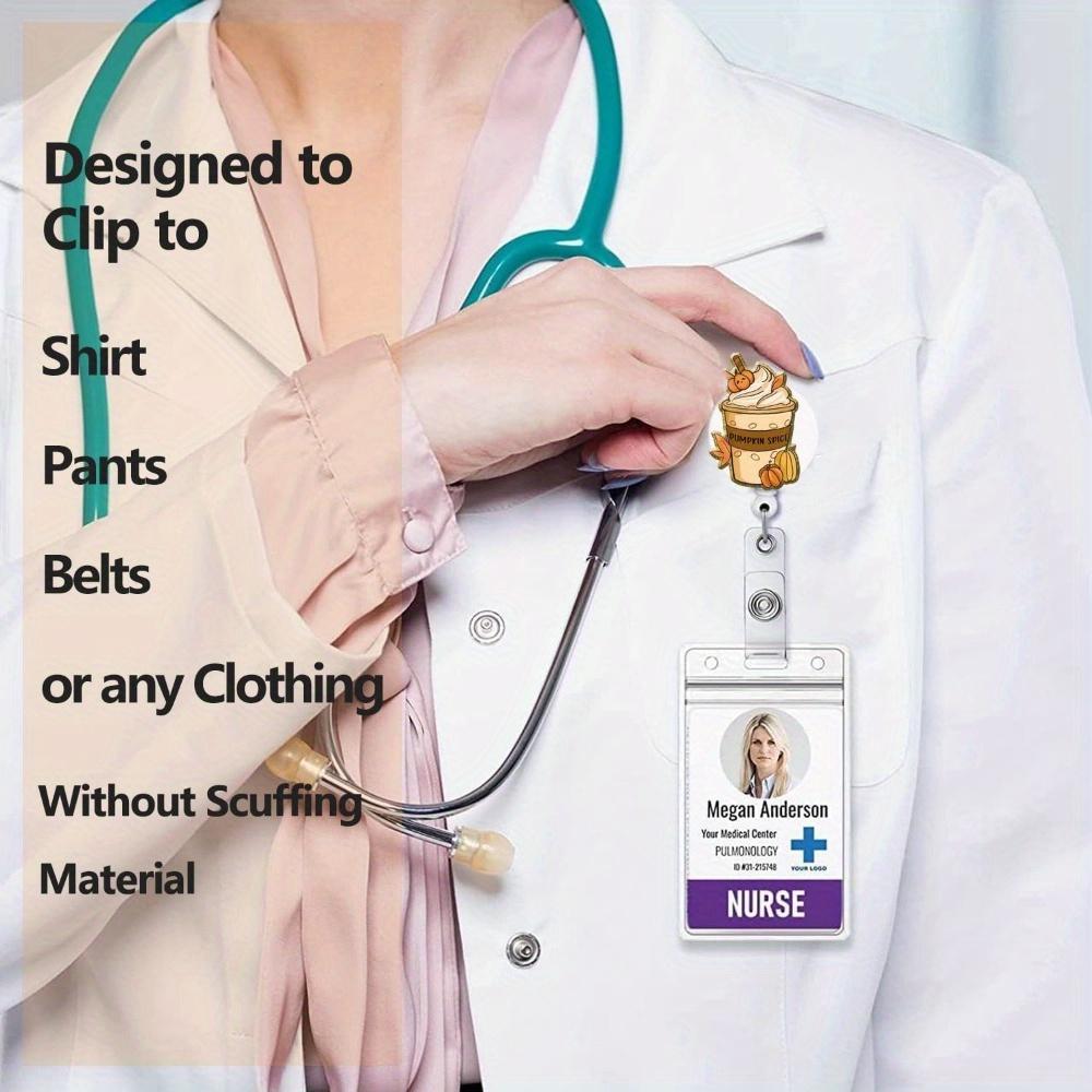 Retractable Badge Clip. A Fun, Cute ID Holder for Nurses, Students & Office Scenes.
