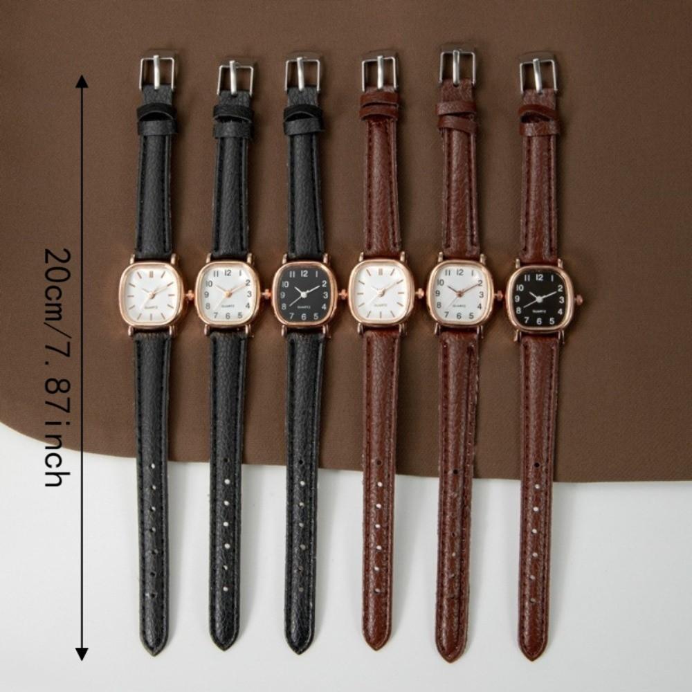 Minimalist Quartz Movement Square Wristwatch Leather Strap Arabic Numeral Dial Ladies Wristwatch Quartz Watch Daily Outfits