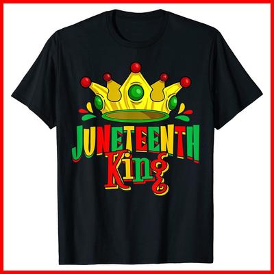 Juneteenth König Mann Junge Afro Afroamerikaner 19. Juni Schwarz Baumwolle T-Shirt Unisex T-Shirt