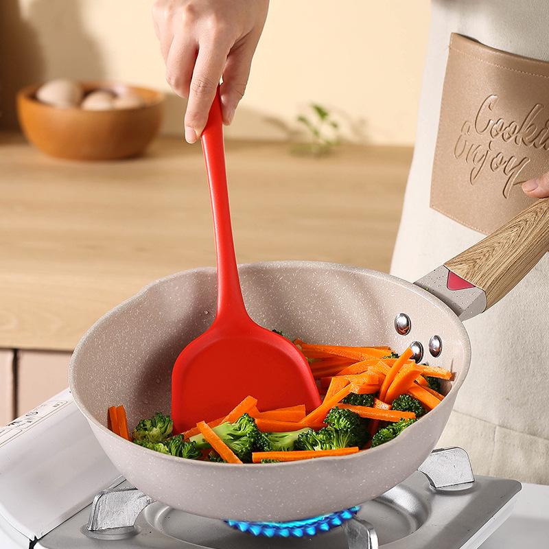 High-Temp Resistant Silicone Kitchen Utensil Set: Spatula, Ladle, Slotted Spatula, Slotted Spoon, and Rice Spoon (5-Piece Non-Stick Set)