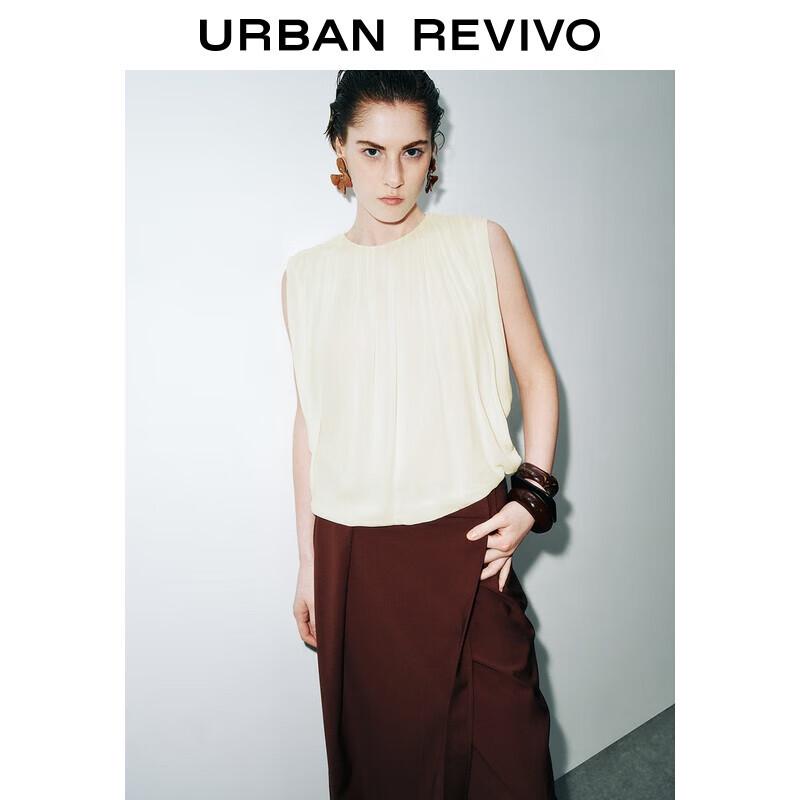 UR 2025 Autumn Pleated Sleeveless Blouse S